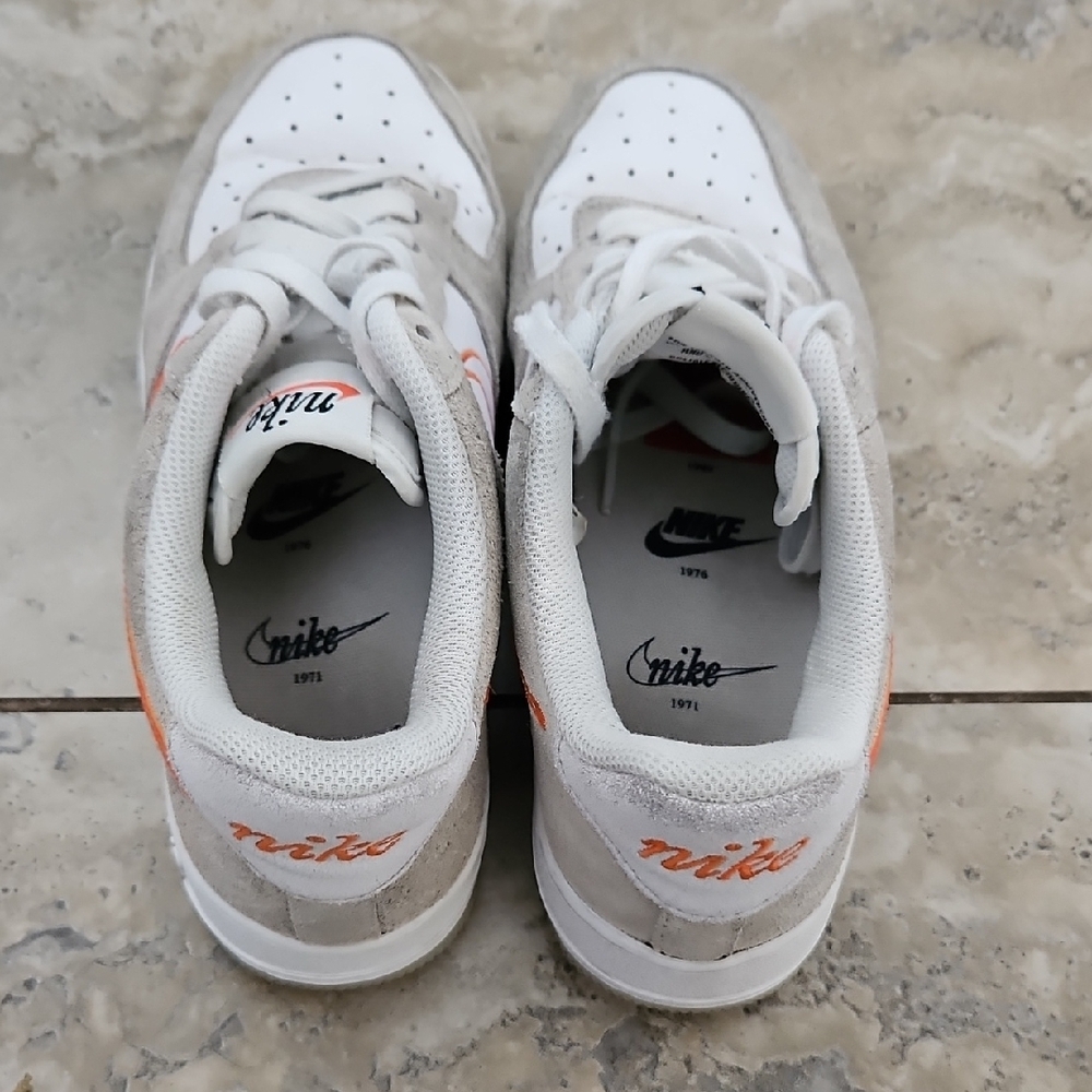 Nike Women's Air Force 1 First Use 50th Anniv. White/Orange Athletic Shoes - Picture 7 of 8